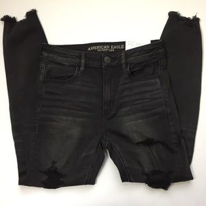 AE High-Rise Black “Super Stretch X” Jeans Size 8